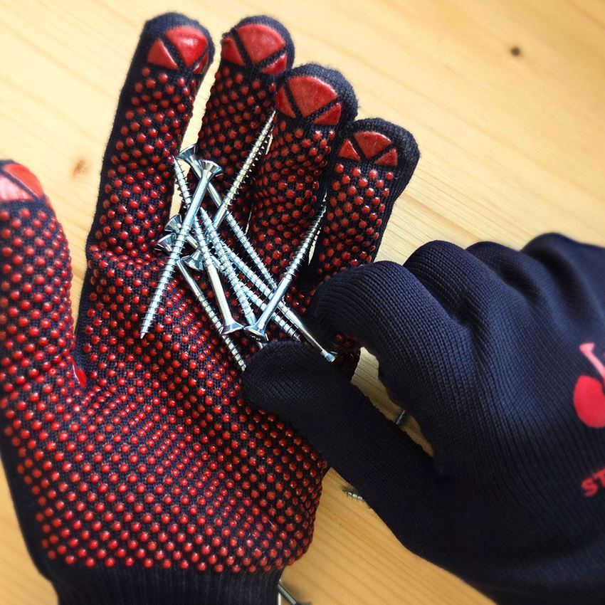 Revêtement: Gants en tricot en PVC Rondo + bleu 2