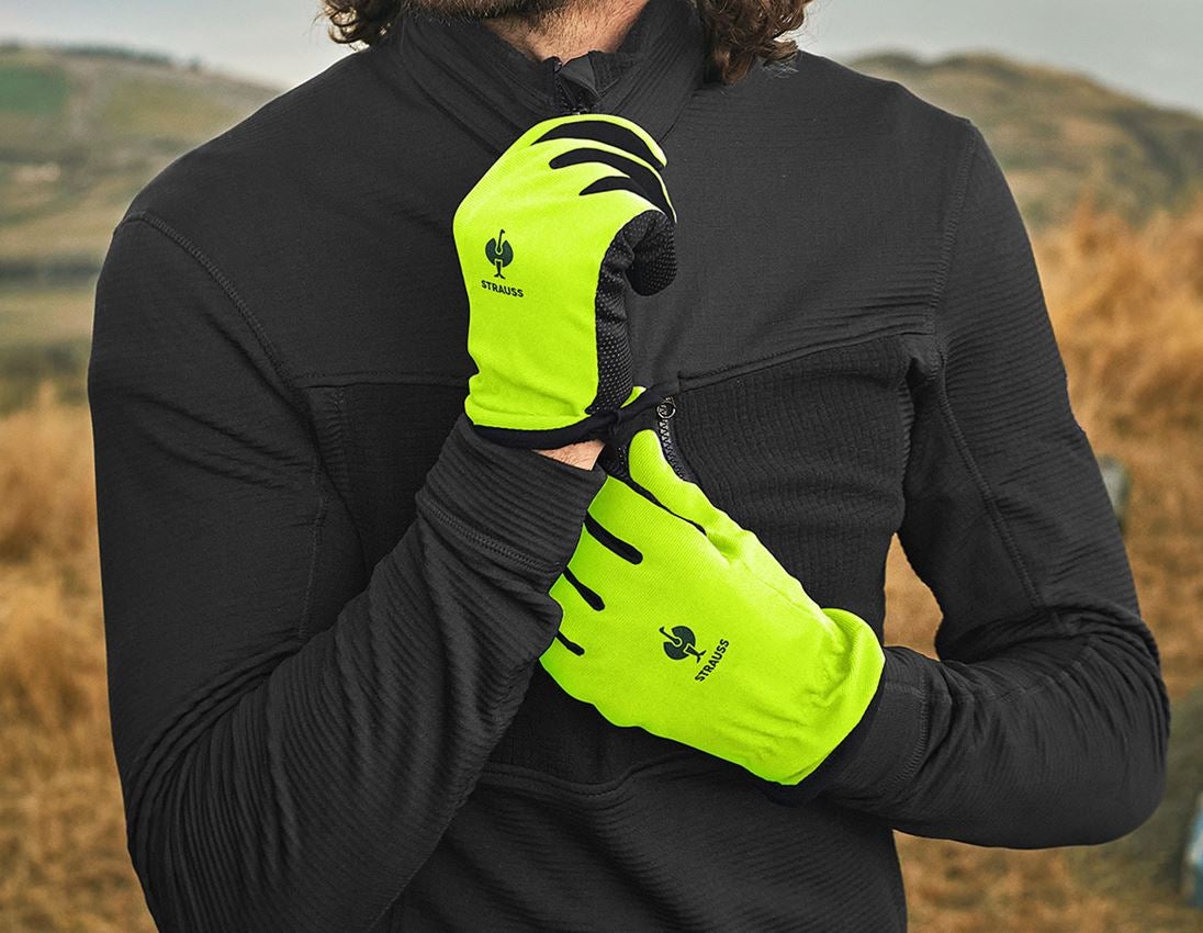 Revêtement: e.s. Gants d’hiver Fleece Comfort + jaune fluo/noir