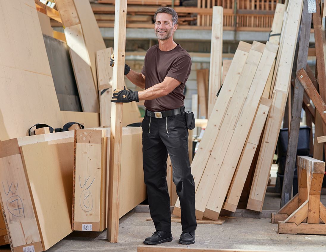 Pantalons de travail: Pant.corp.Moleskin Torsten e.s. s.patt.d'éléphant + noir 1