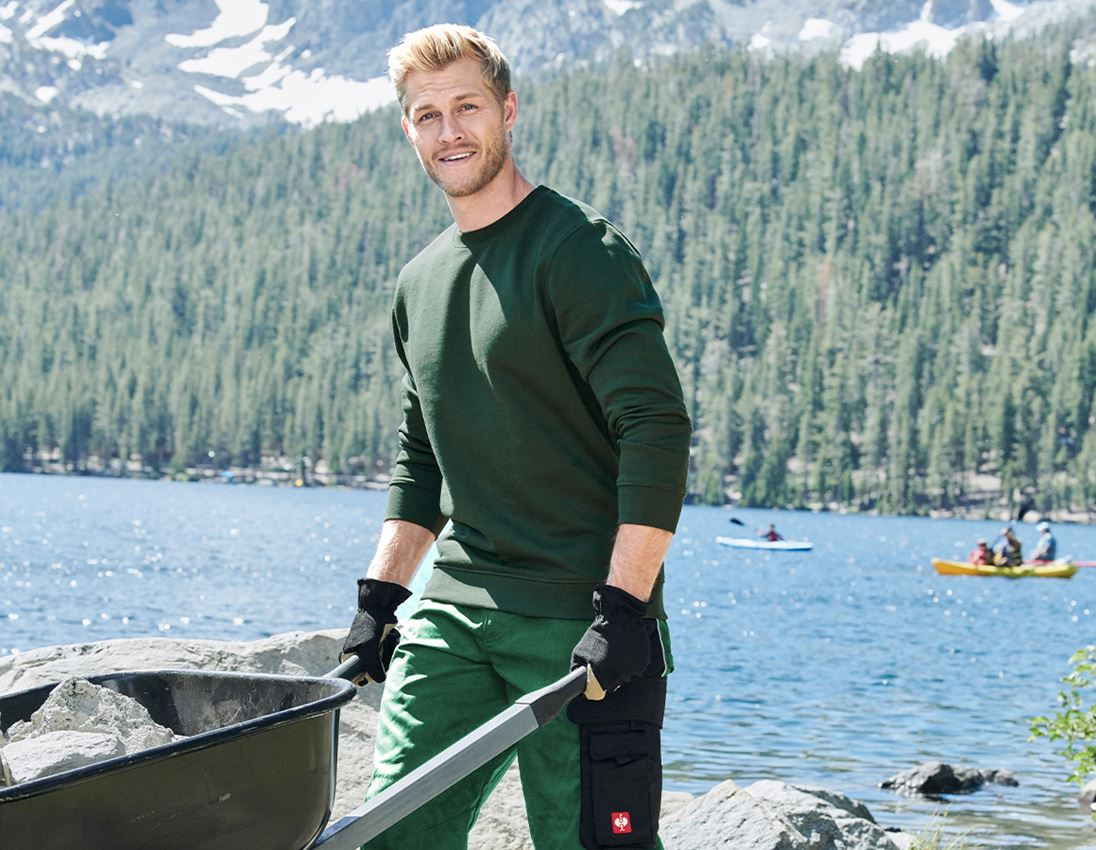 Hauts: e.s. Sweatshirt poly cotton + vert