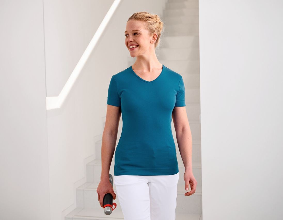 Gartenarbeit: e.s. T-Shirt cotton V-Neck, Damen + atoll