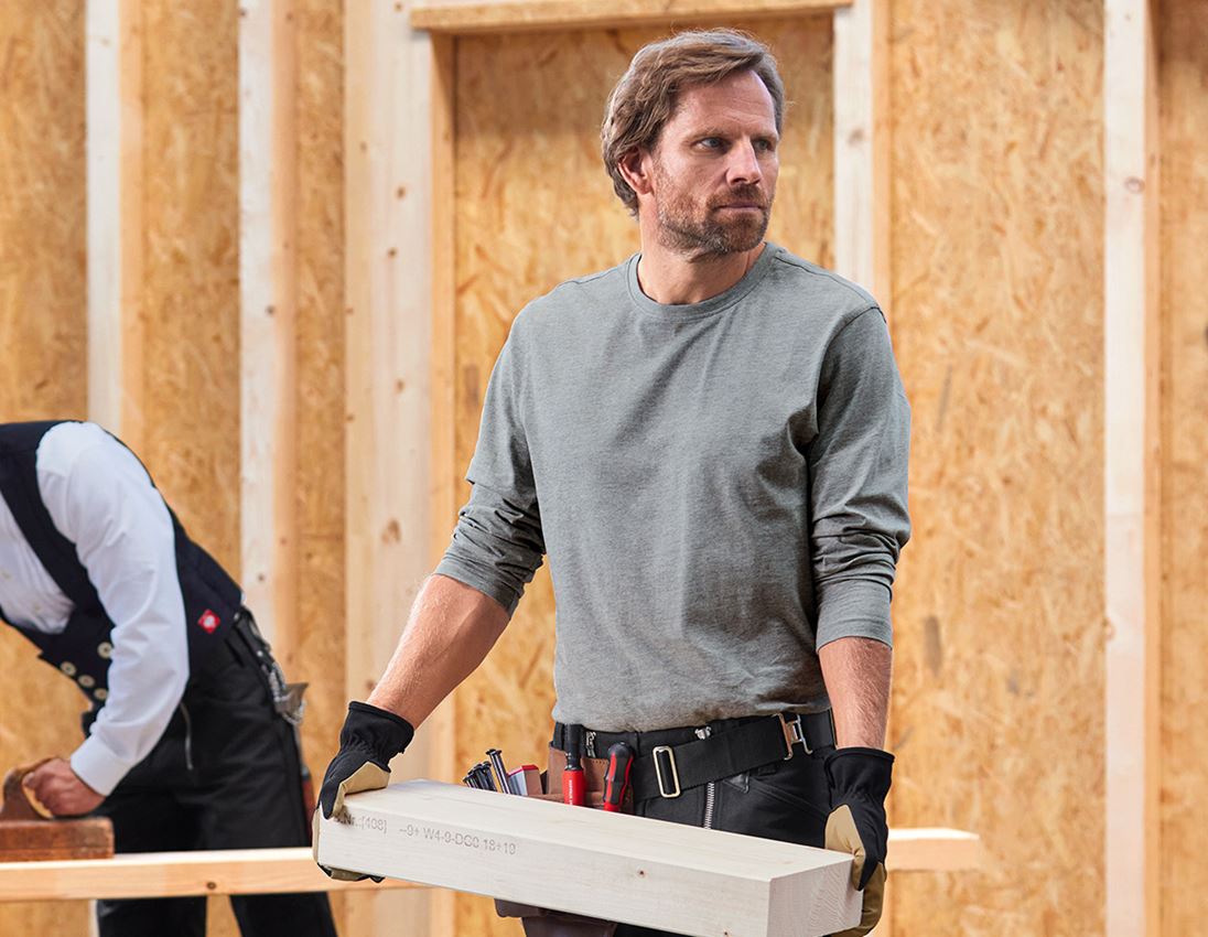 Themen: e.s. Longsleeve cotton + graumeliert