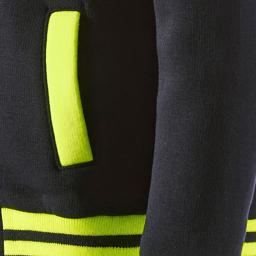Themen: Hoody-Sweatjacke e.s.motion 2020, Kinder + schwarz/warngelb/warnorange 2