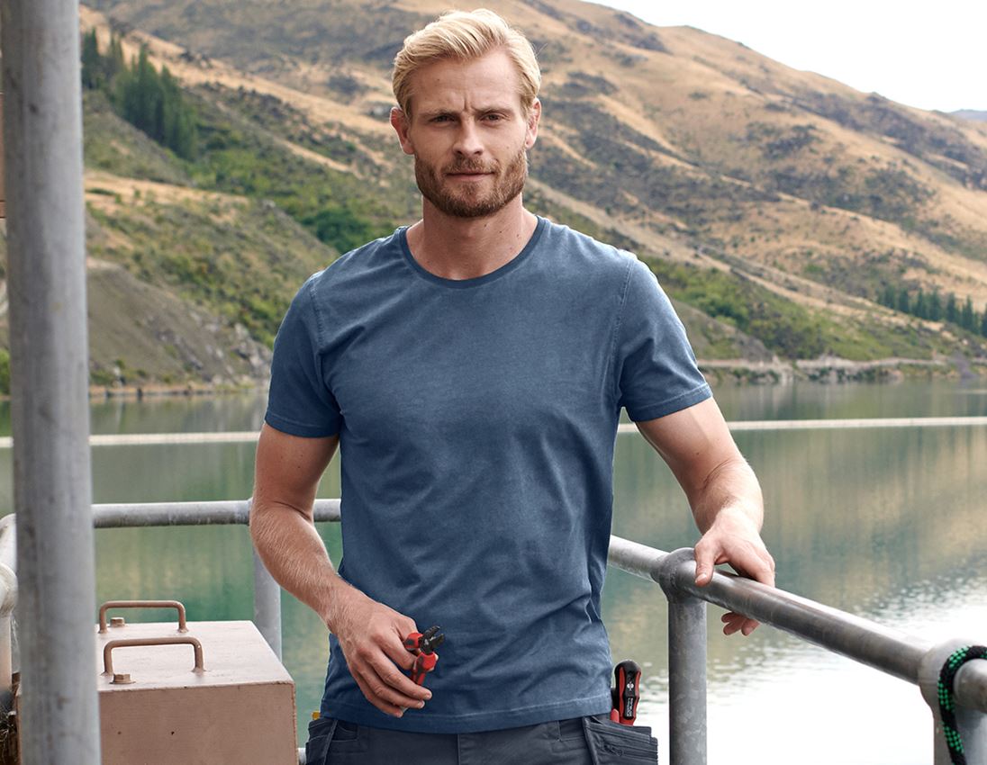 Shirts & Co.: e.s. T-Shirt vintage cotton stretch + antikblau vintage