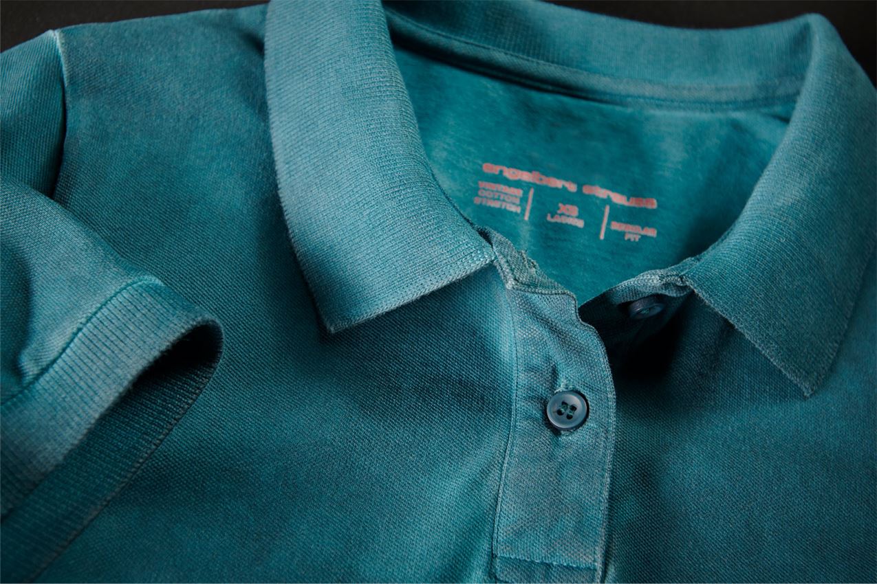 Hauts: e.s. Polo vintage cotton stretch, femmes + cyan foncé vintage 2