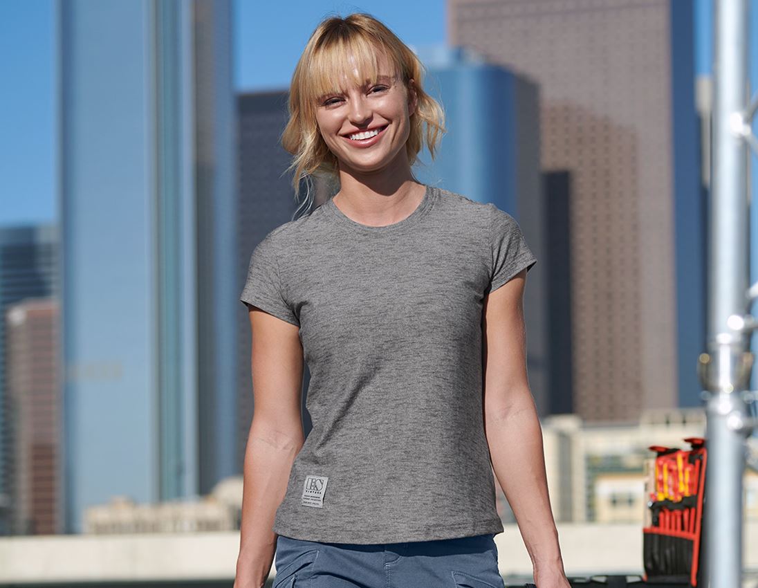 Shirts & Co.: T-Shirt e.s.vintage, Damen + schwarz melange