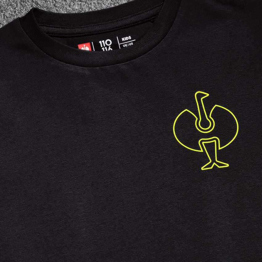 Shirts & Co.: T-Shirt e.s.trail, Kinder + schwarz/acidgelb 2
