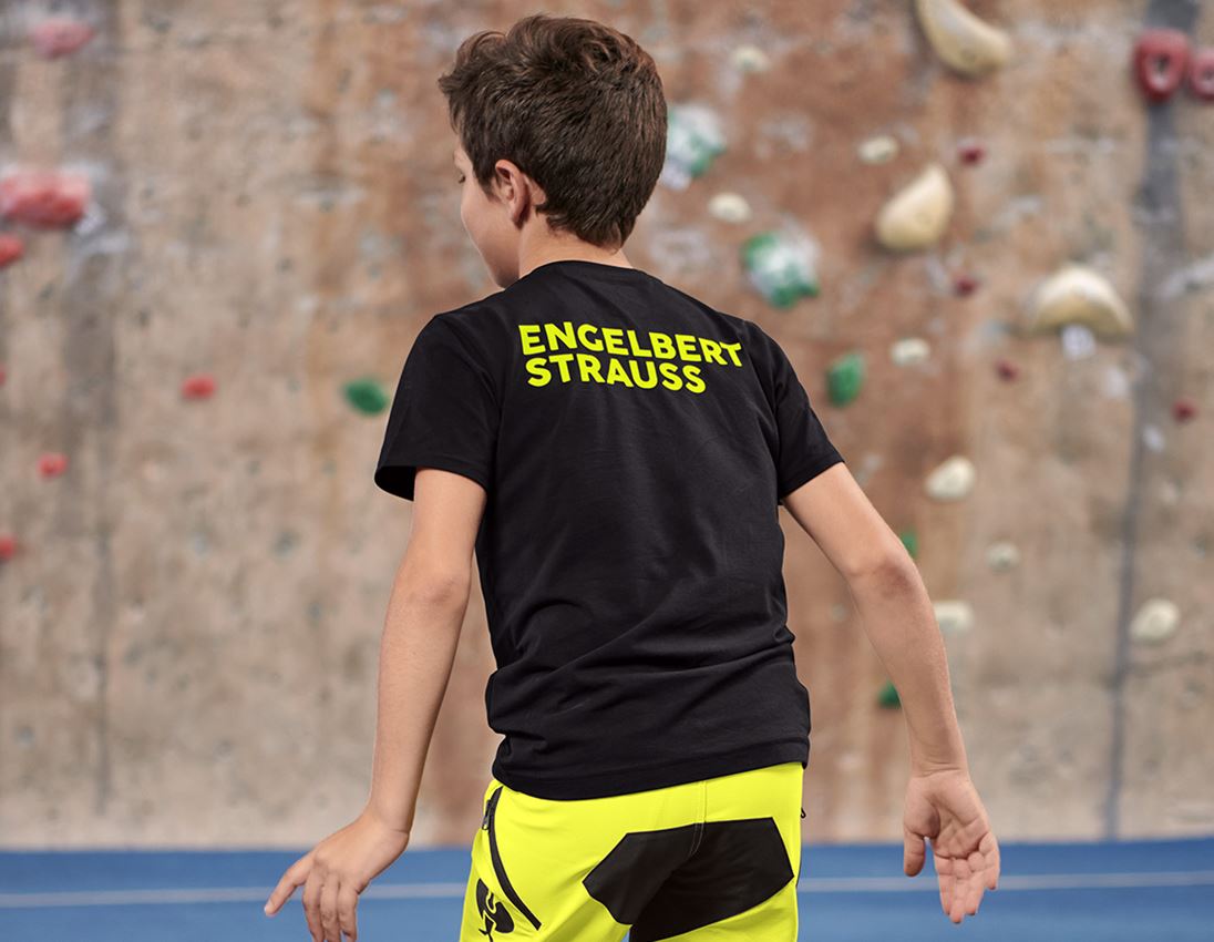 Shirts & Co.: T-Shirt e.s.trail, Kinder + schwarz/acidgelb 1