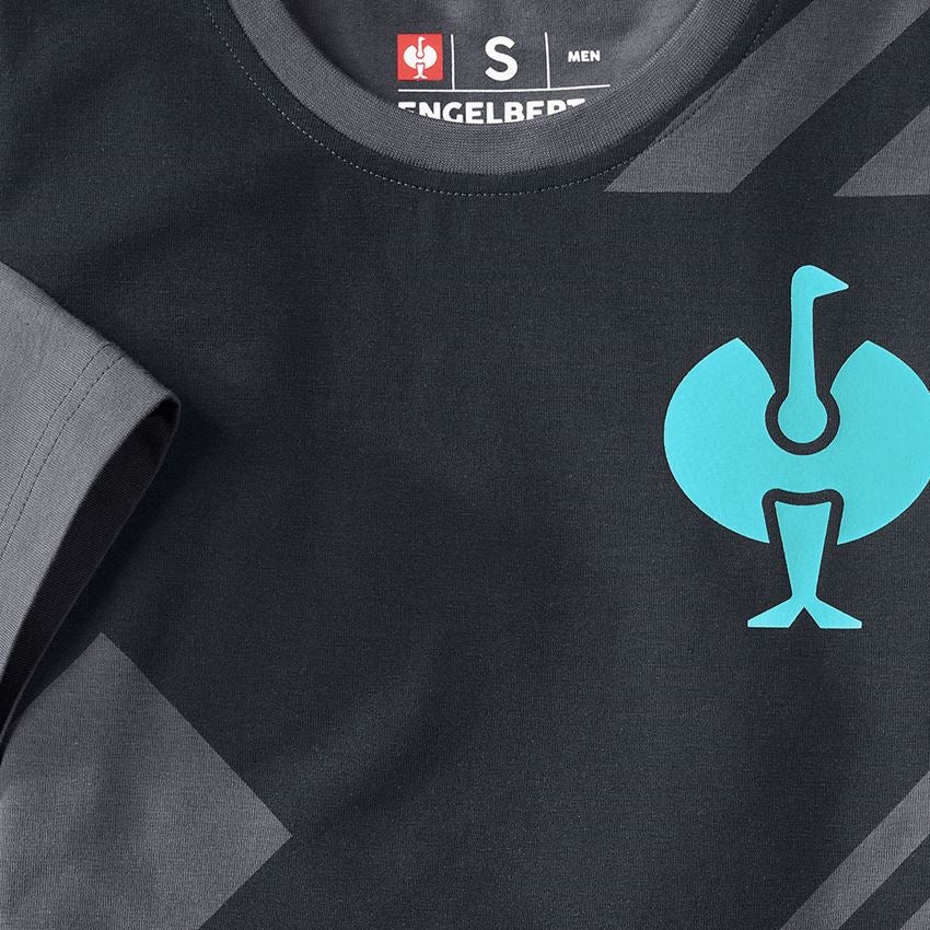 Shirts & Co.: T-Shirt e.s.trail graphic + schwarz/anthrazit/lapistürkis 2