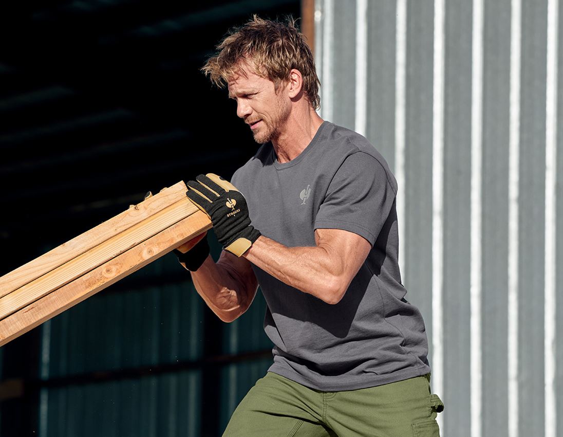 Shirts & Co.: T-Shirt heavy e.s.iconic + carbongrau 1