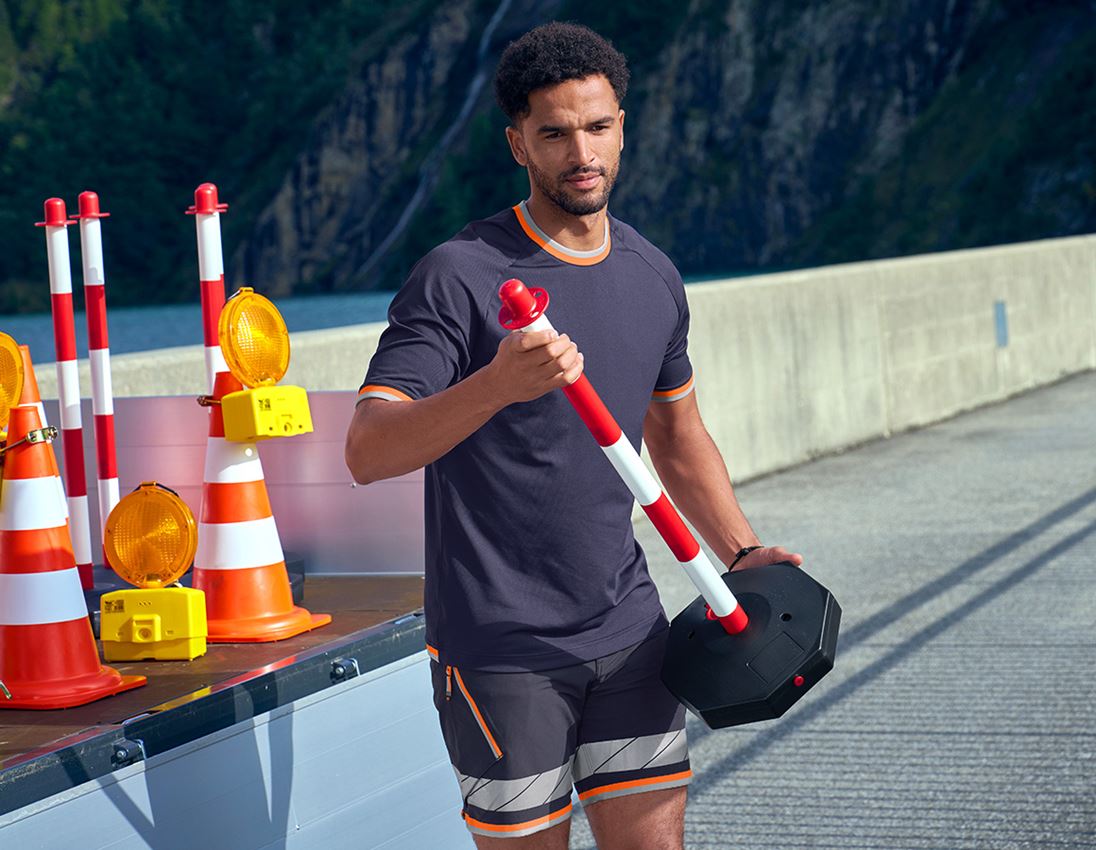 Themen: Funktions T-Shirt e.s.ambition + dunkelblau/warnorange 6