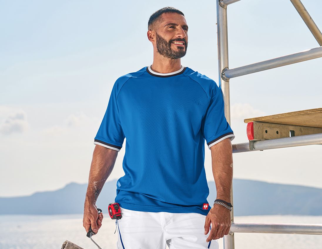 Shirts & Co.: Funktions T-Shirt e.s.ambition + enzianblau/graphit