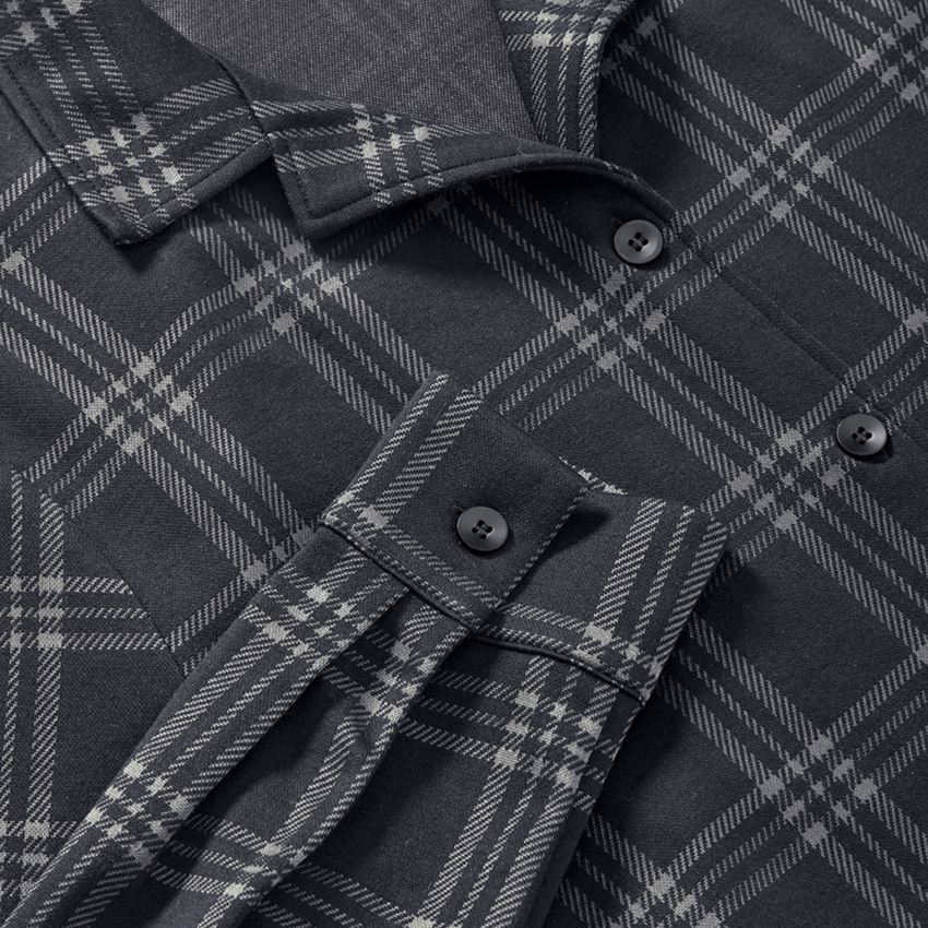 Accessoires: e.s. Karo-Pyjama Oberteil, Damen + schwarz/basaltgrau 2