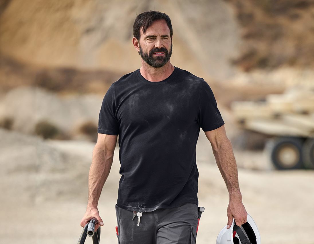 Shirts & Co.: e.s. Piqué-T-Shirt cotton light + schwarz