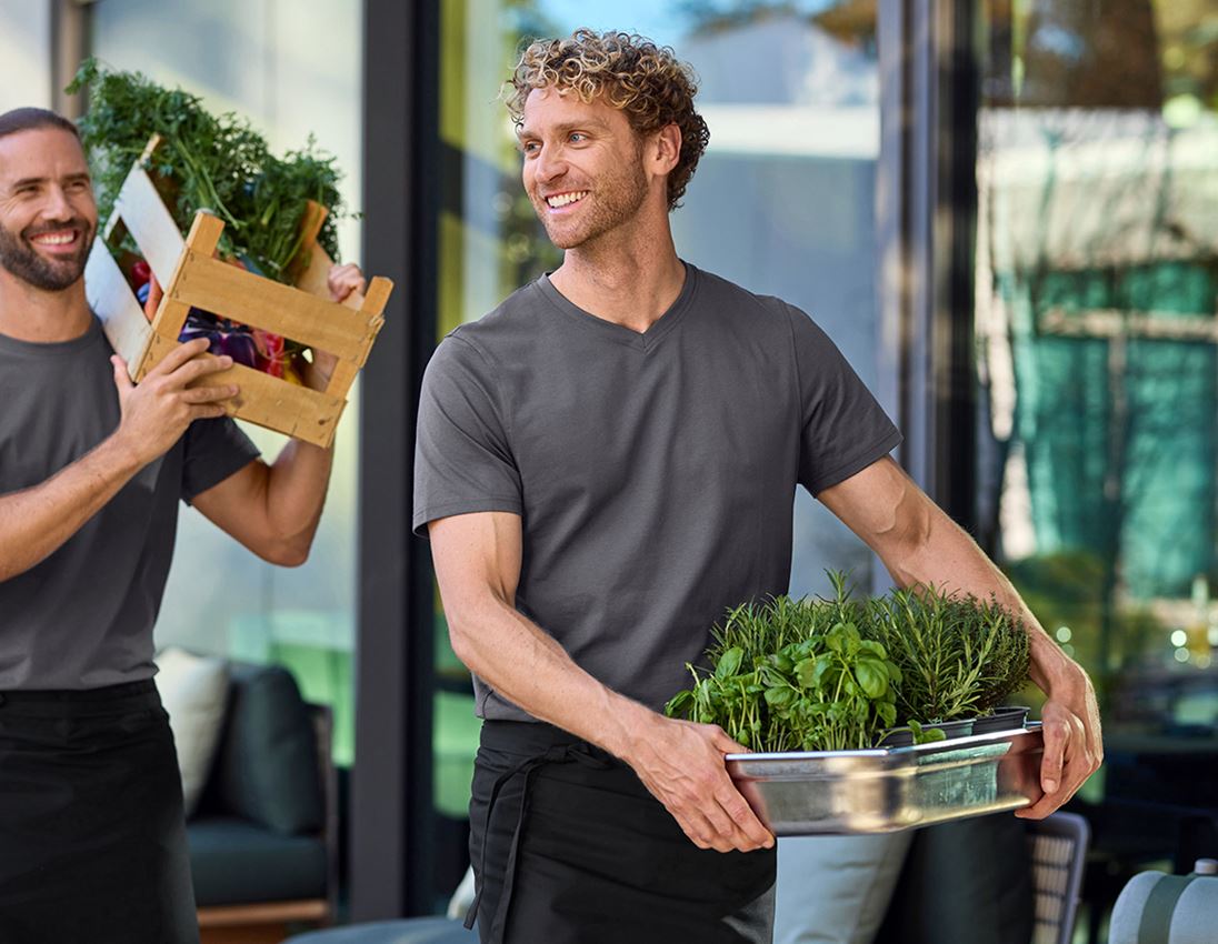 Hauts: e.s. T-shirt cotton V-Neck + anthracite 3