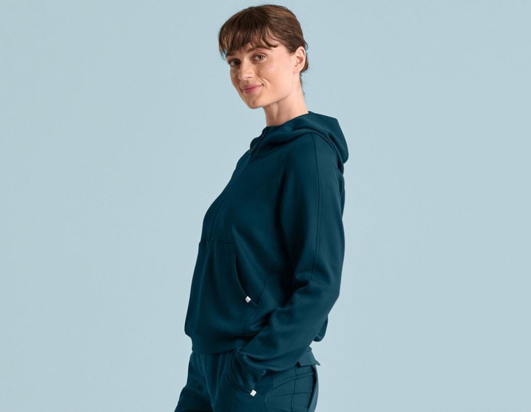 Shirts & Co.: Modal-Hoody e.s.avida, Damen + seeblau 1