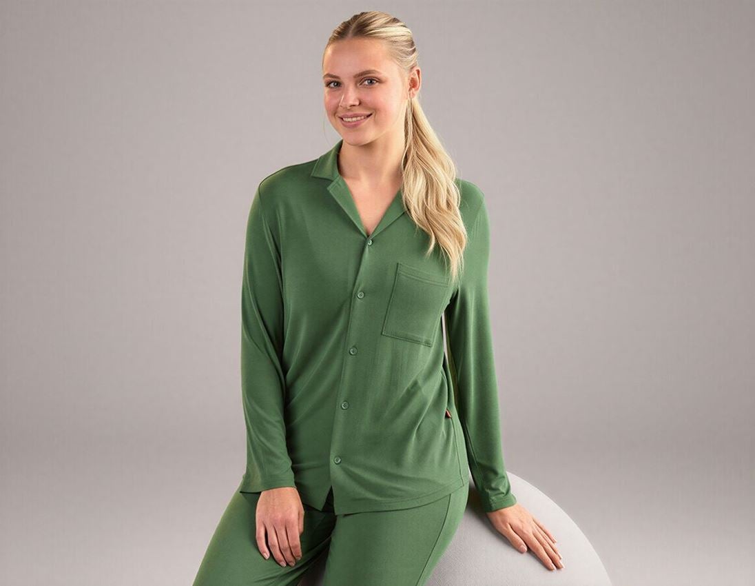 Accessoires: e.s. Modal Pyjama Oberteil, Damen + nordicgrün