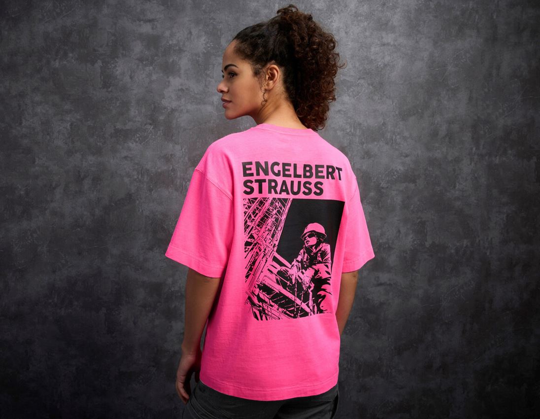 neon: e.s. T-Shirt neon, femmes + rose néon vintage 1