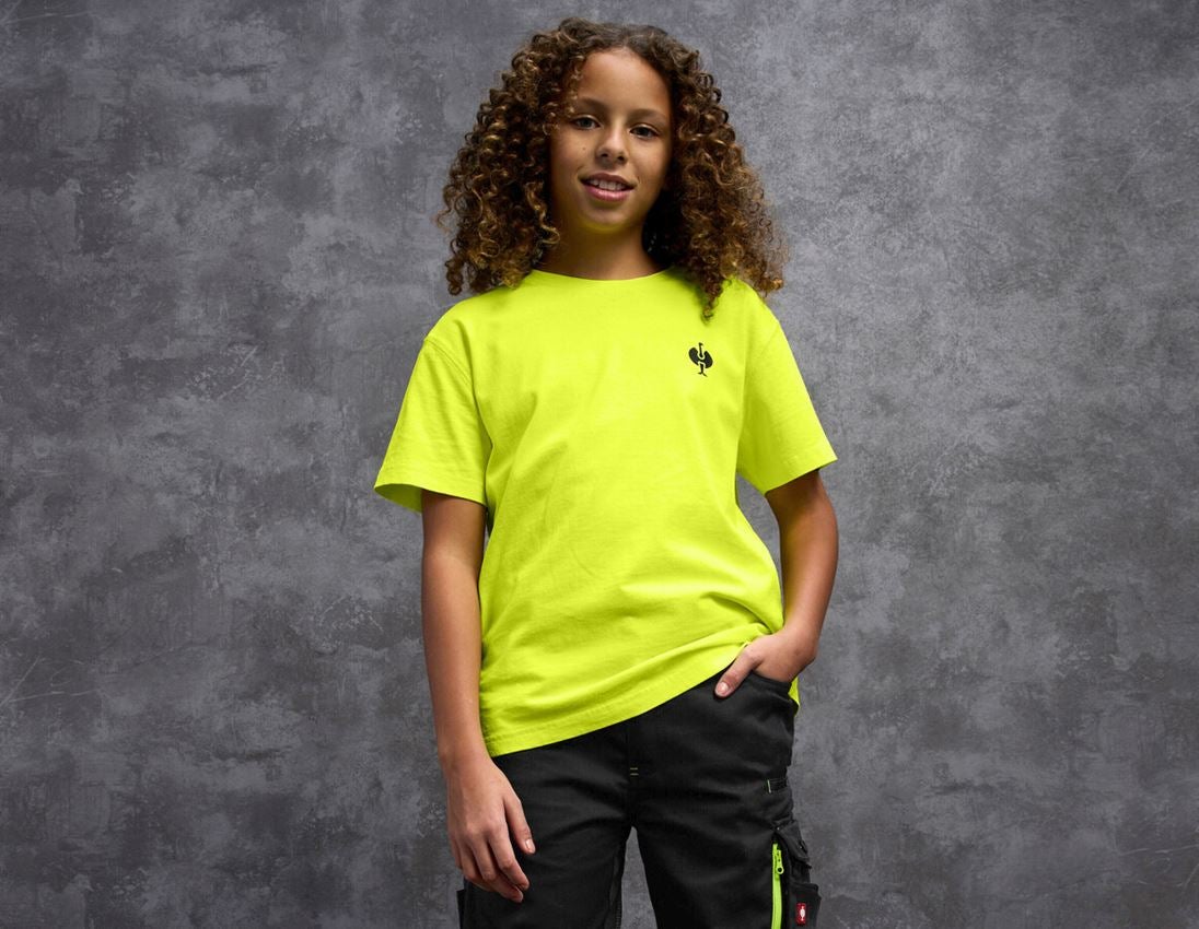 Hauts: e.s. T-Shirt neon, enfants + jaune néon vintage