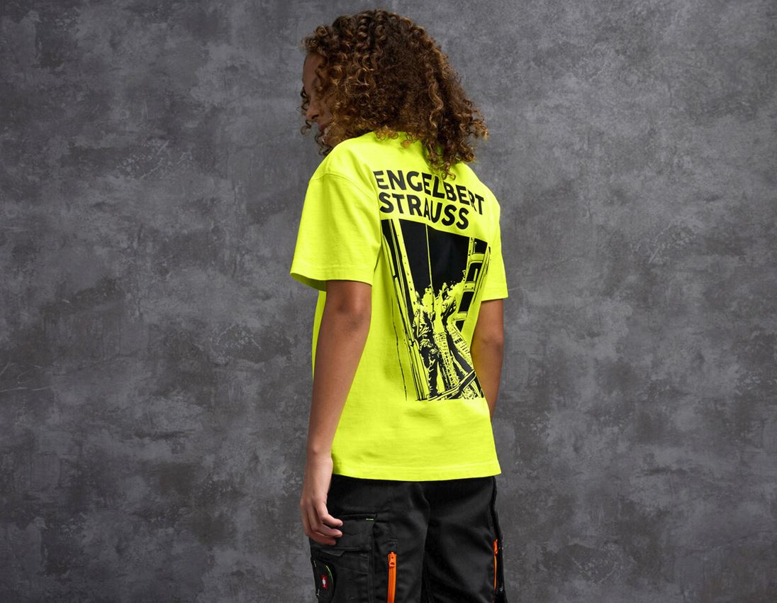 Hauts: e.s. T-Shirt neon, enfants + jaune néon vintage 1