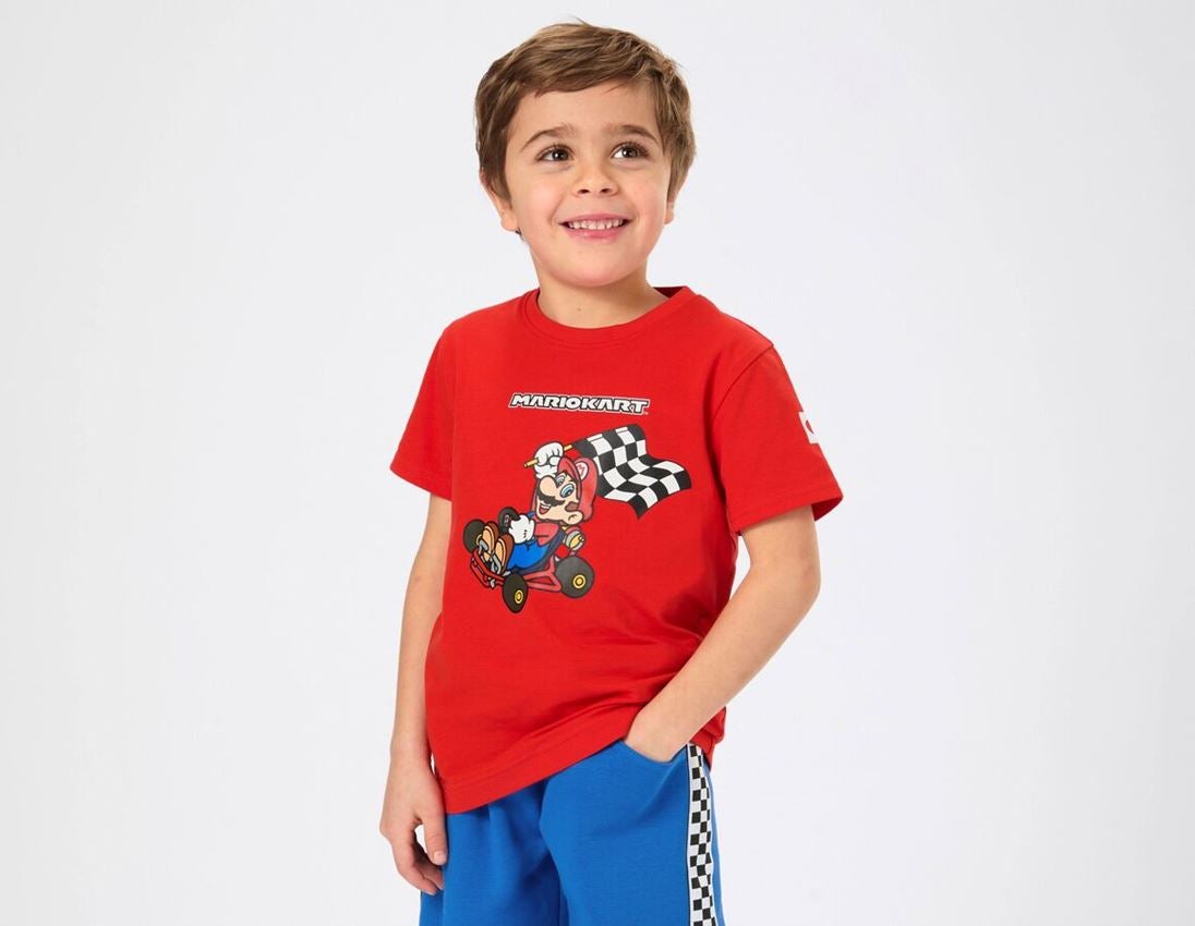 Kollaborationen: Mario Kart/Peach T-Shirt, Kinder + straussrot
