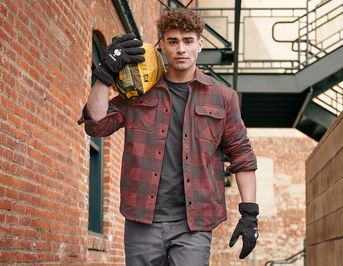 Hauts: Chemise à carreaux toute saison e.s.iconic + rouge oxyde/gris carbone 4
