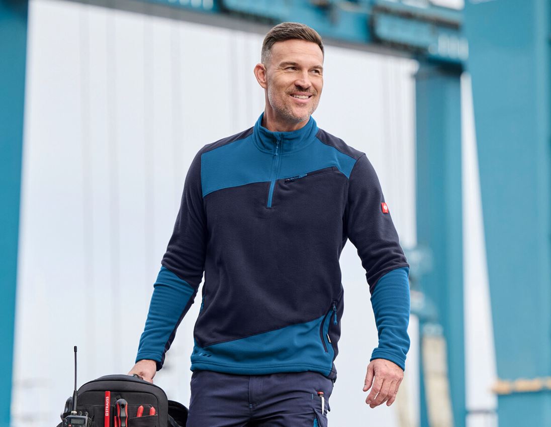 Hauts: Pull en laine polaire e.s.motion 2020 + bleu foncé/atoll