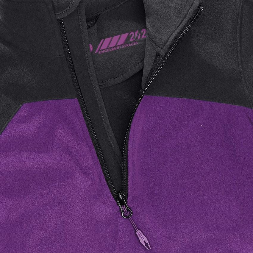 Themen: Fleece Troyer e.s.motion 2020, Damen + violett/graphit 2