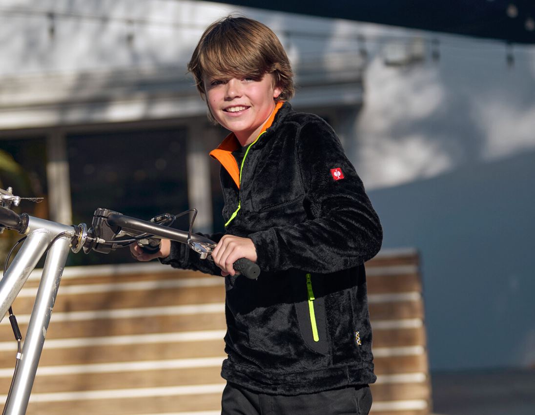 Hauts: Pull camionneur Highloft e.s.motion 2020, enfants + noir/jaune fluo/orange fluo