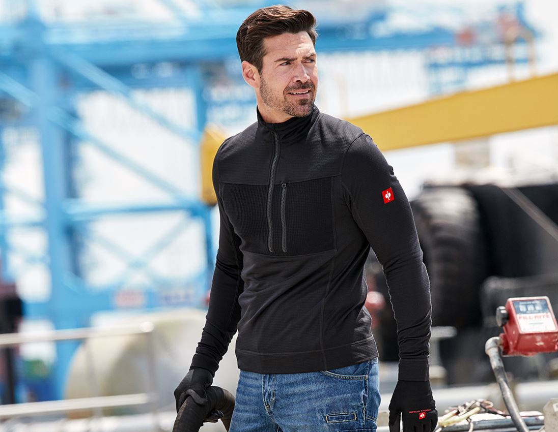 Hauts: Pull camionneur climacell e.s.dynashield + noir