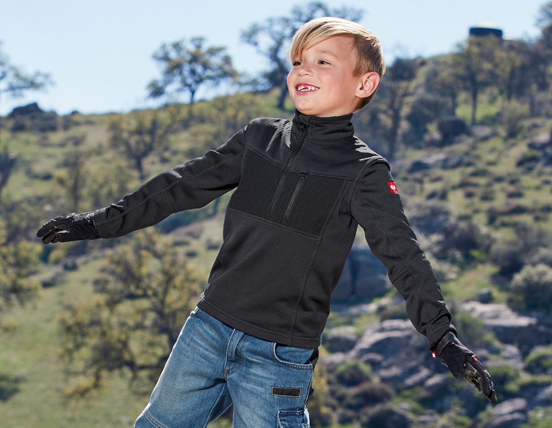Hauts: Pull camionneur climacell e.s.dynashield, enfants + noir