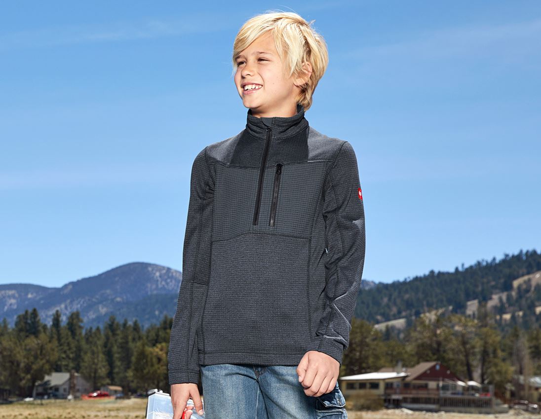 Hauts: Pull camionneur climacell e.s.dynashield, enfants + graphite mélange