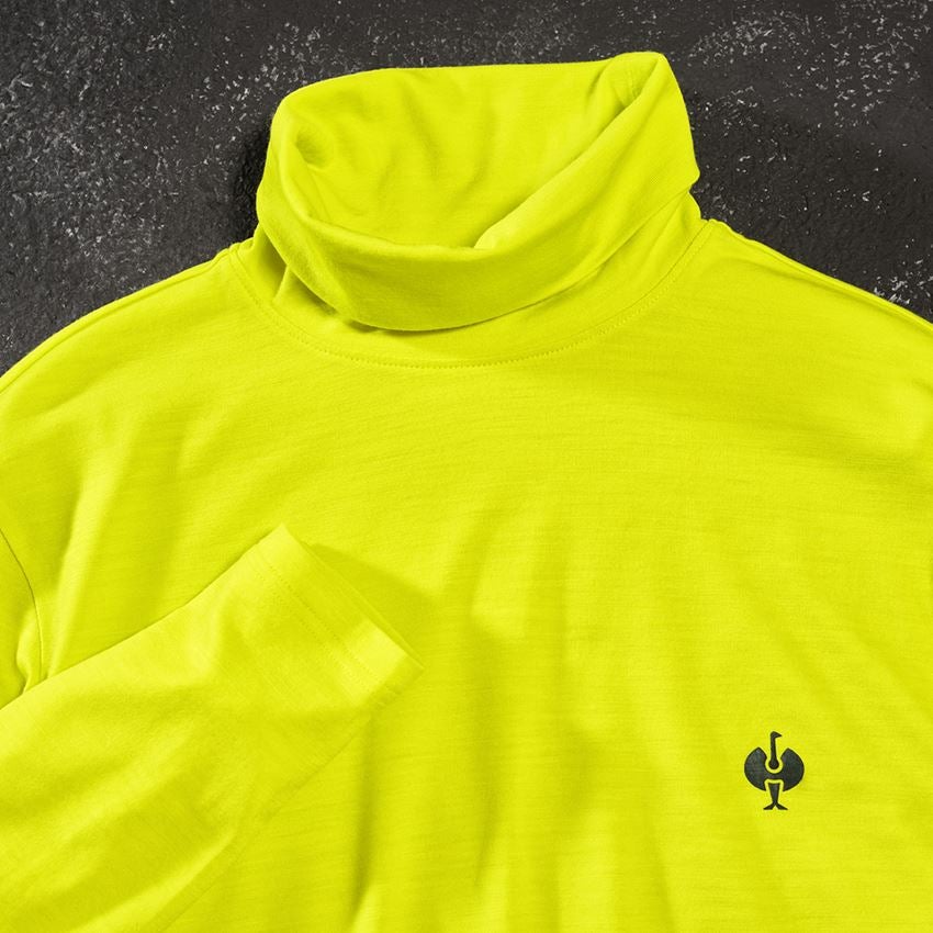 Shirts & Co.: Rollkragenshirt Merino e.s.trail + acidgelb/schwarz 2