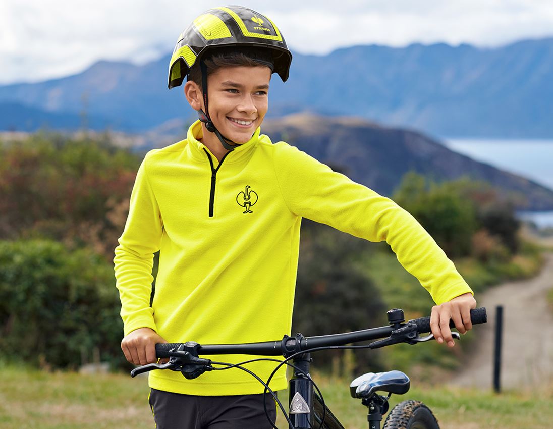 Shirts & Co.: Fleecetroyer e.s.trail, Kinder + acidgelb/schwarz