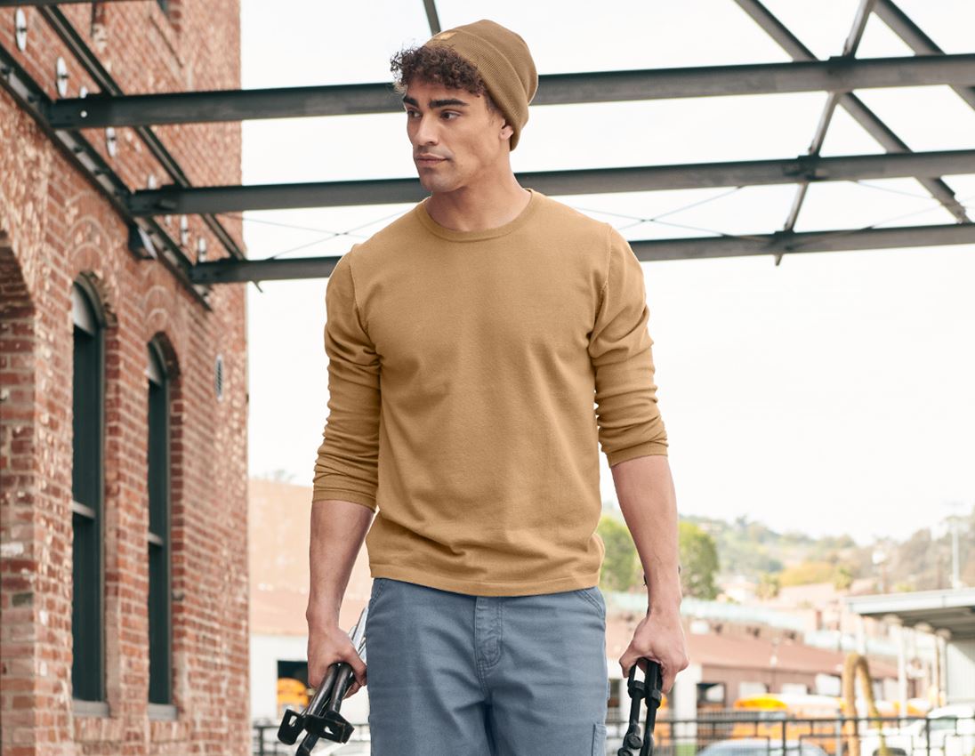 Shirts & Co.: Strickpullover e.s.iconic + mandelbraun 4