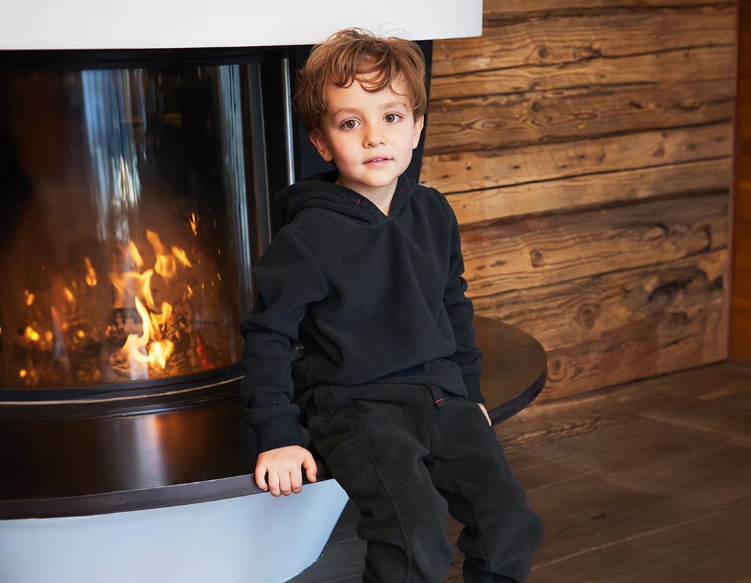 Shirts & Co.: e.s. Fleece Hoody, Kinder + schwarz