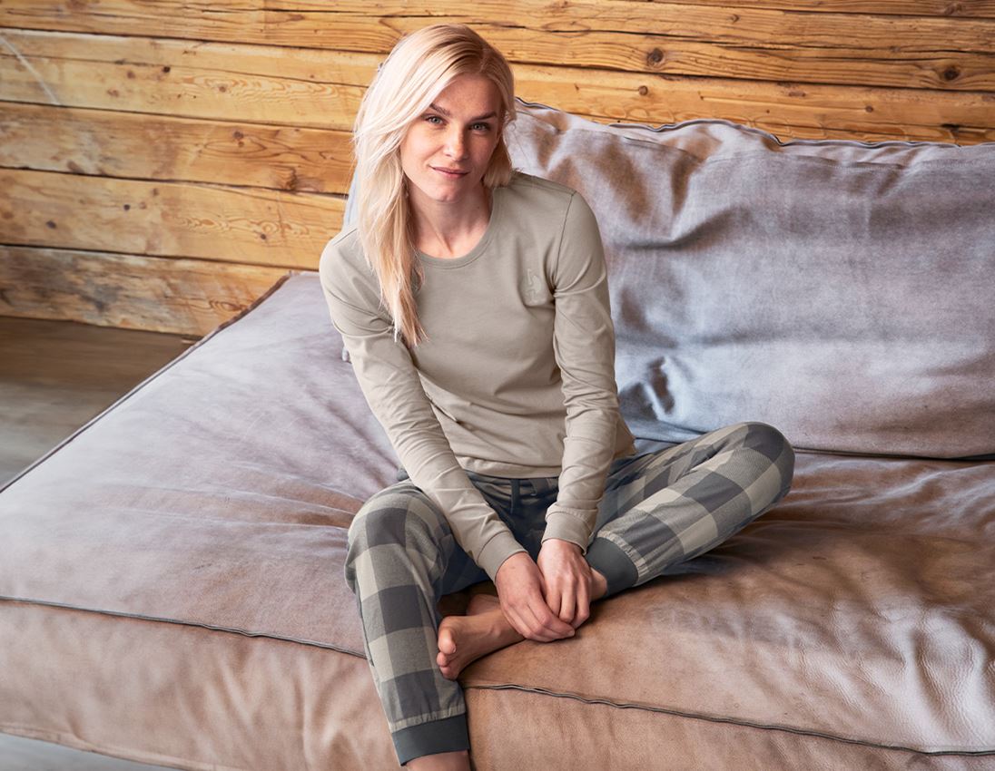 Accessoires: e.s. Pyjama Longsleeve, Damen + delphingrau