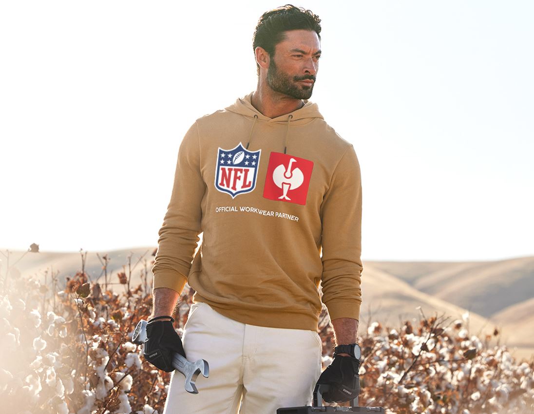 NFL X STRAUSS: NFL Hoodie cotton + brun amande