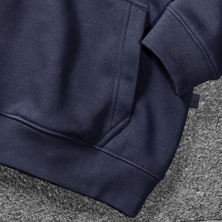 Hauts: e.s. Sweatshirt à capuche poly cotton, femmes + bleu foncé 2