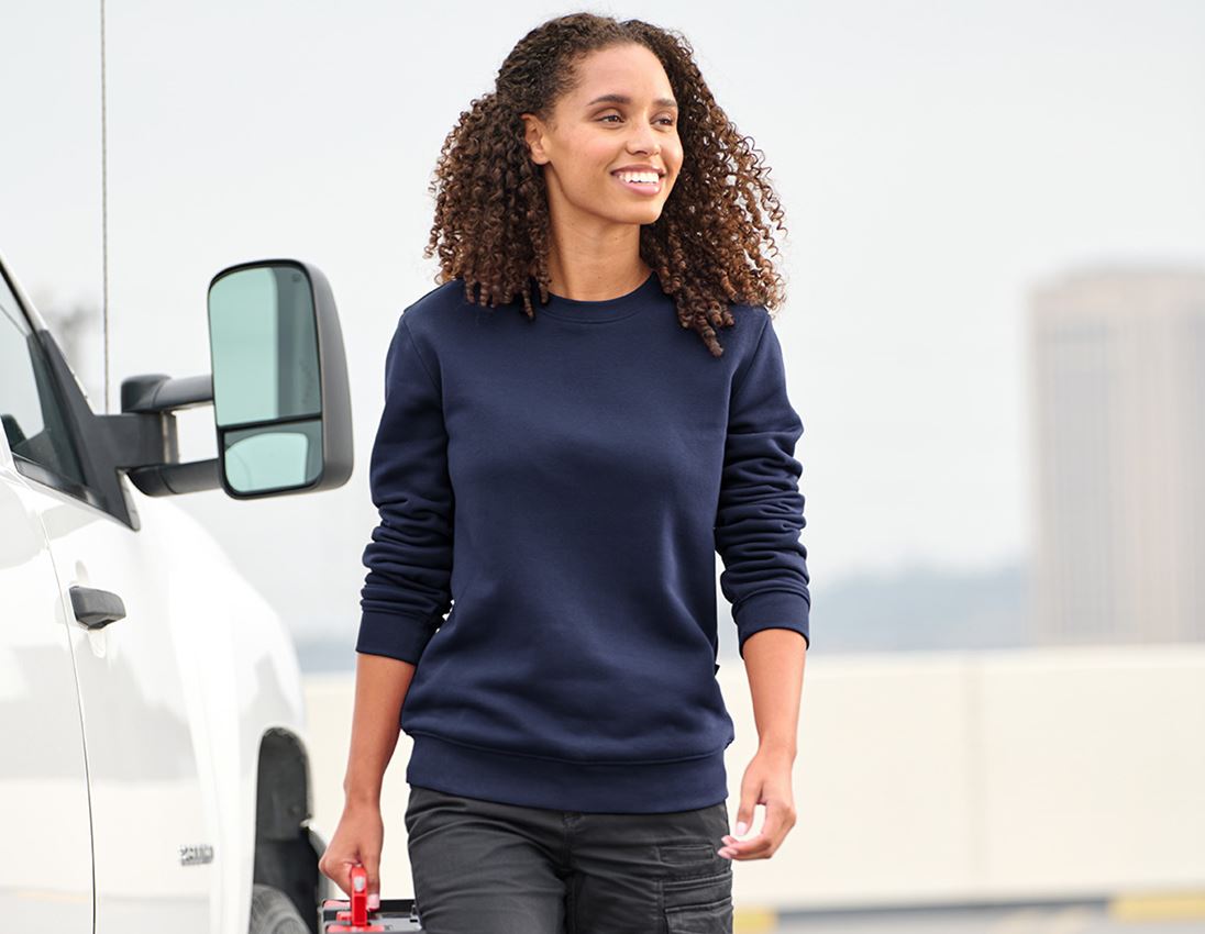 myDesign XMAS: e.s. Sweatshirt poly cotton, Damen + dunkelblau