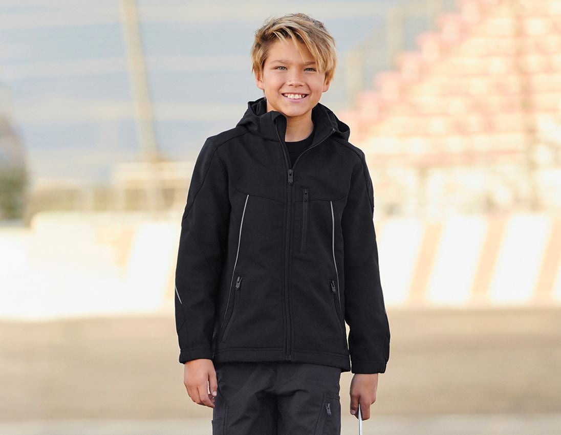 Vestes: Veste softshell e.s.vision, enfants + noir