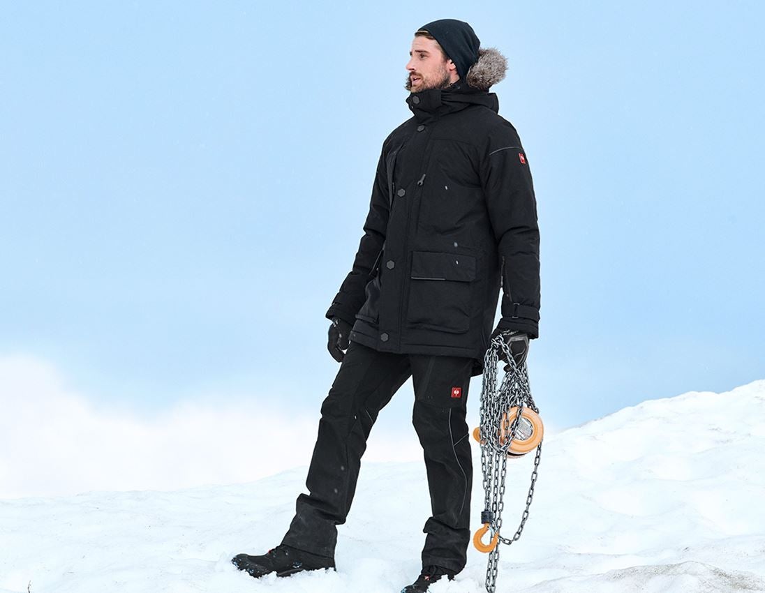 Vestes de travail: Parka d'hiver e.s.vision, hommes + noir 1