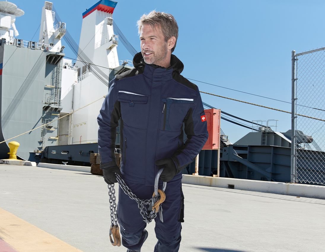 Horti-/ Sylvi-/ Agriculture: Veste Softshell e.s.motion + bleu foncé/noir 1