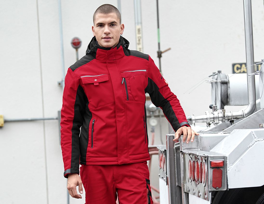 Themen: Softshelljacke e.s.motion + rot/schwarz