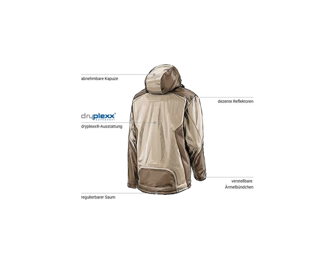 Arbeitsjacken: Softshelljacke e.s.motion + lehm/torf 2