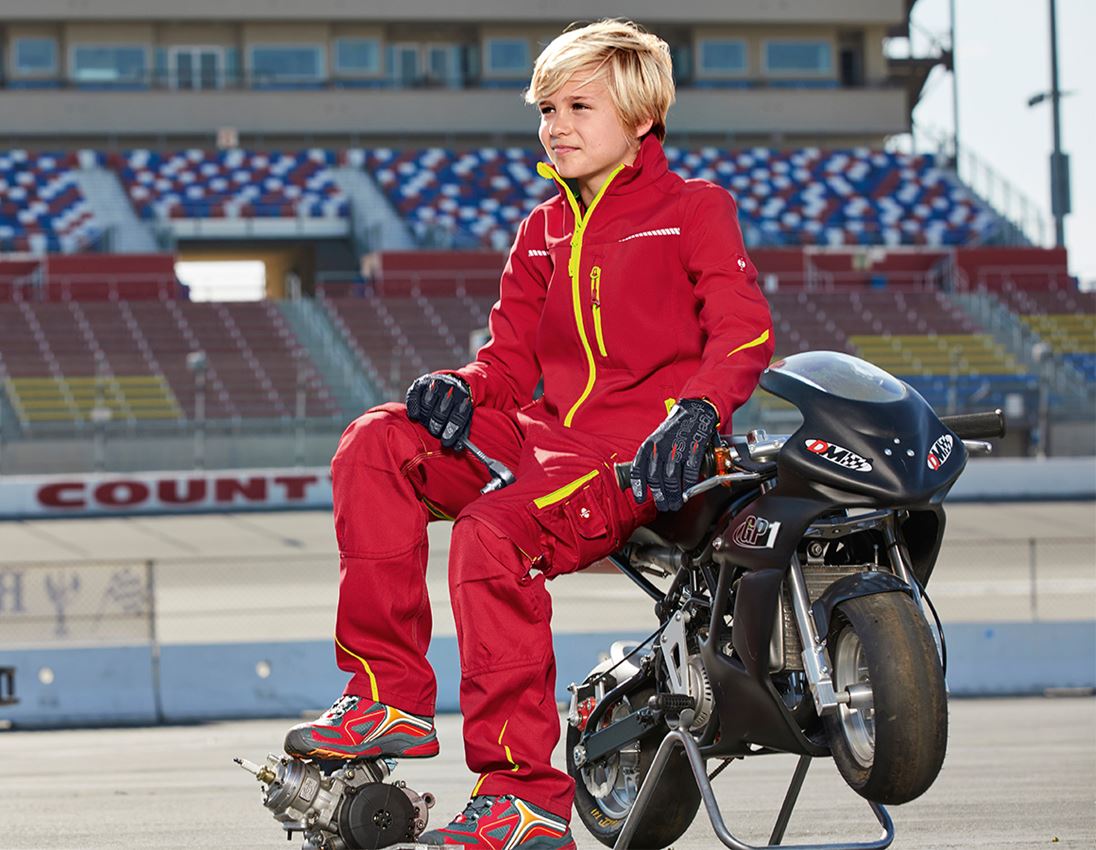 Vestes: Veste Softshell e.s.motion 2020, enfants + rouge vif/jaune fluo 1