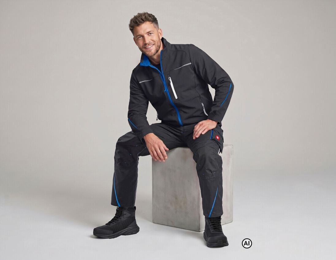 KI-generiert / modifiziert - Arbeitsjacken: Softshelljacke e.s.motion 2020 + graphit/enzianblau 4