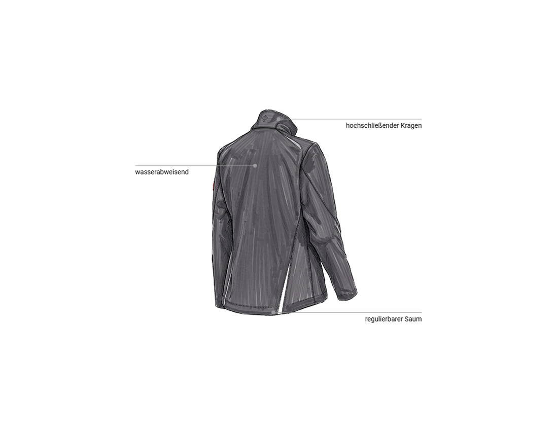 Bekleidung: Softshelljacke e.s.motion 2020, Damen + anthrazit/platin 2