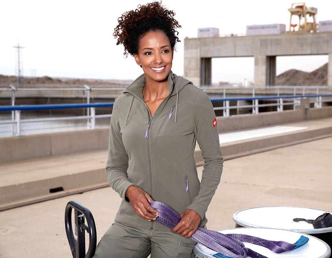 Jacken: Kapuzen Fleece Jacke e.s.motion 2020, Damen + stein