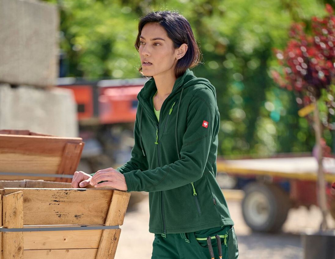 Jacken: Kapuzen Fleece Jacke e.s.motion 2020, Damen + grün 1